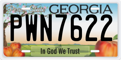 GA license plate PWN7622