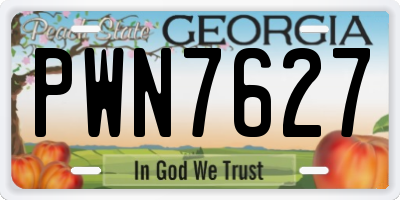 GA license plate PWN7627