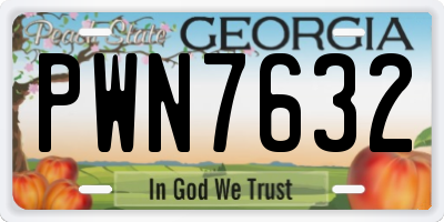 GA license plate PWN7632