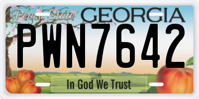 GA license plate PWN7642