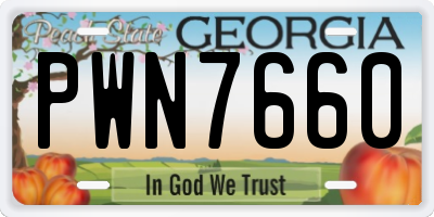 GA license plate PWN7660