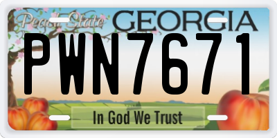 GA license plate PWN7671