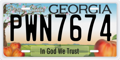 GA license plate PWN7674