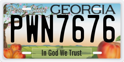 GA license plate PWN7676