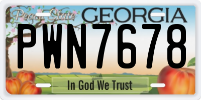 GA license plate PWN7678