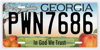 GA license plate PWN7686