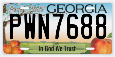 GA license plate PWN7688