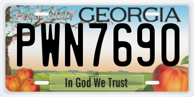 GA license plate PWN7690