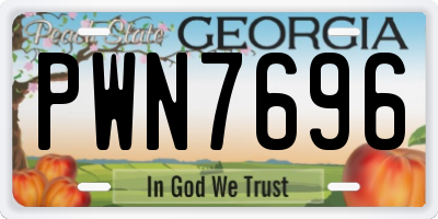 GA license plate PWN7696