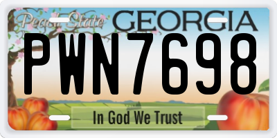 GA license plate PWN7698