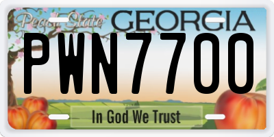 GA license plate PWN7700