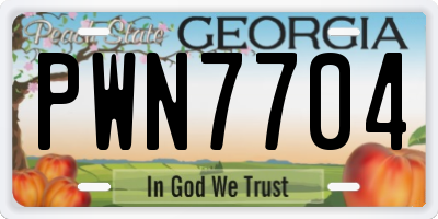 GA license plate PWN7704