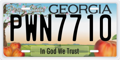 GA license plate PWN7710