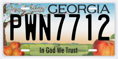 GA license plate PWN7712