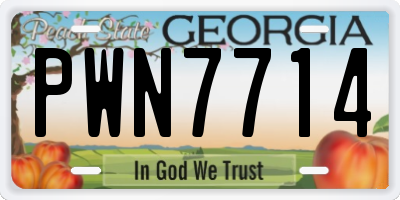 GA license plate PWN7714