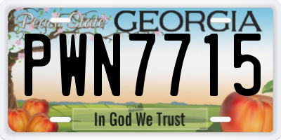 GA license plate PWN7715