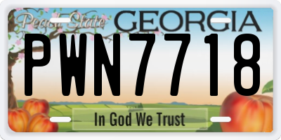 GA license plate PWN7718