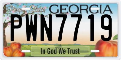 GA license plate PWN7719