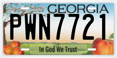 GA license plate PWN7721