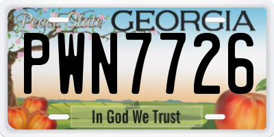 GA license plate PWN7726