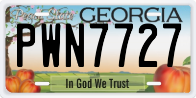 GA license plate PWN7727
