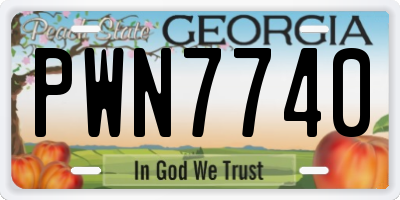 GA license plate PWN7740