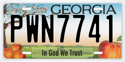 GA license plate PWN7741
