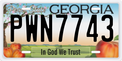 GA license plate PWN7743