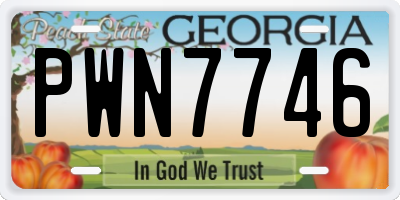 GA license plate PWN7746