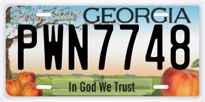 GA license plate PWN7748