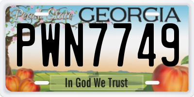 GA license plate PWN7749