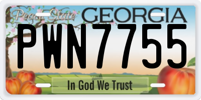 GA license plate PWN7755