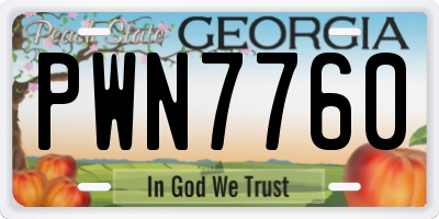 GA license plate PWN7760
