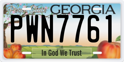 GA license plate PWN7761