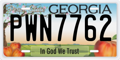 GA license plate PWN7762
