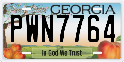 GA license plate PWN7764
