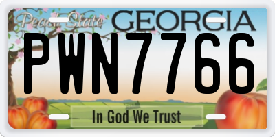 GA license plate PWN7766
