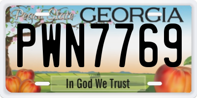 GA license plate PWN7769