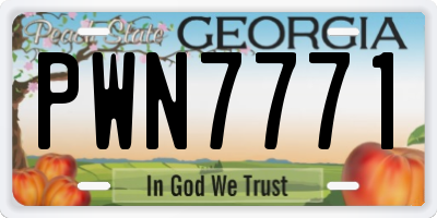 GA license plate PWN7771