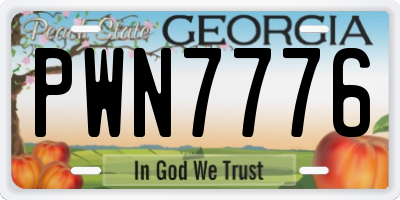 GA license plate PWN7776