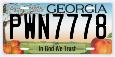 GA license plate PWN7778