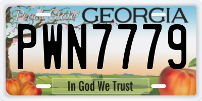 GA license plate PWN7779