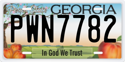 GA license plate PWN7782