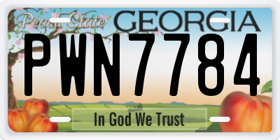 GA license plate PWN7784