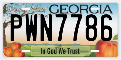 GA license plate PWN7786