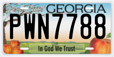 GA license plate PWN7788