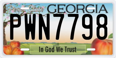 GA license plate PWN7798