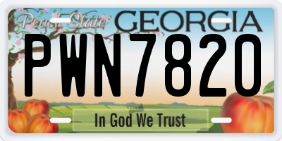 GA license plate PWN7820