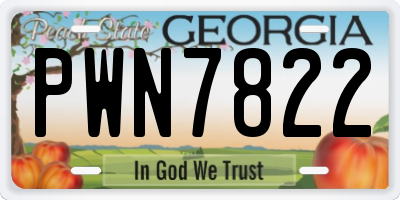 GA license plate PWN7822