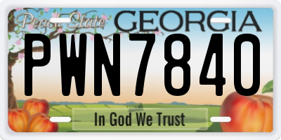 GA license plate PWN7840